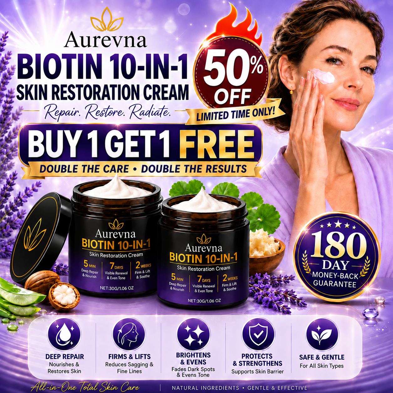 ✨Aurevna® Biotin 10-in-1 Skin Restoration Cream