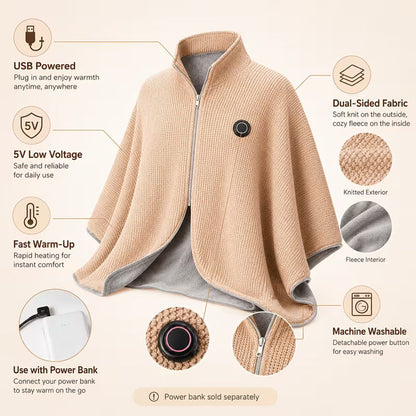 ✨Last Day 50% OFF🔥Wearable Heated Blanket Wrap | Portable USB-Powered Warmth for Home, Work & Outdoors