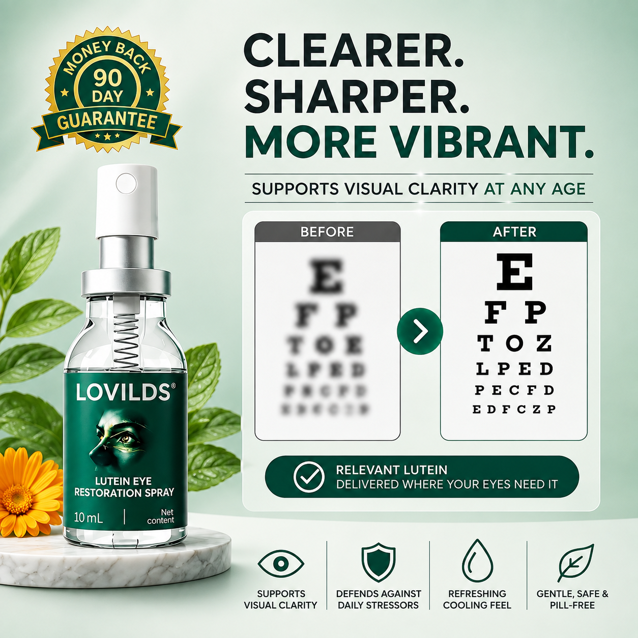 LOVILDS® Lutein Eye Care Spray — 10-Second Daily Routine