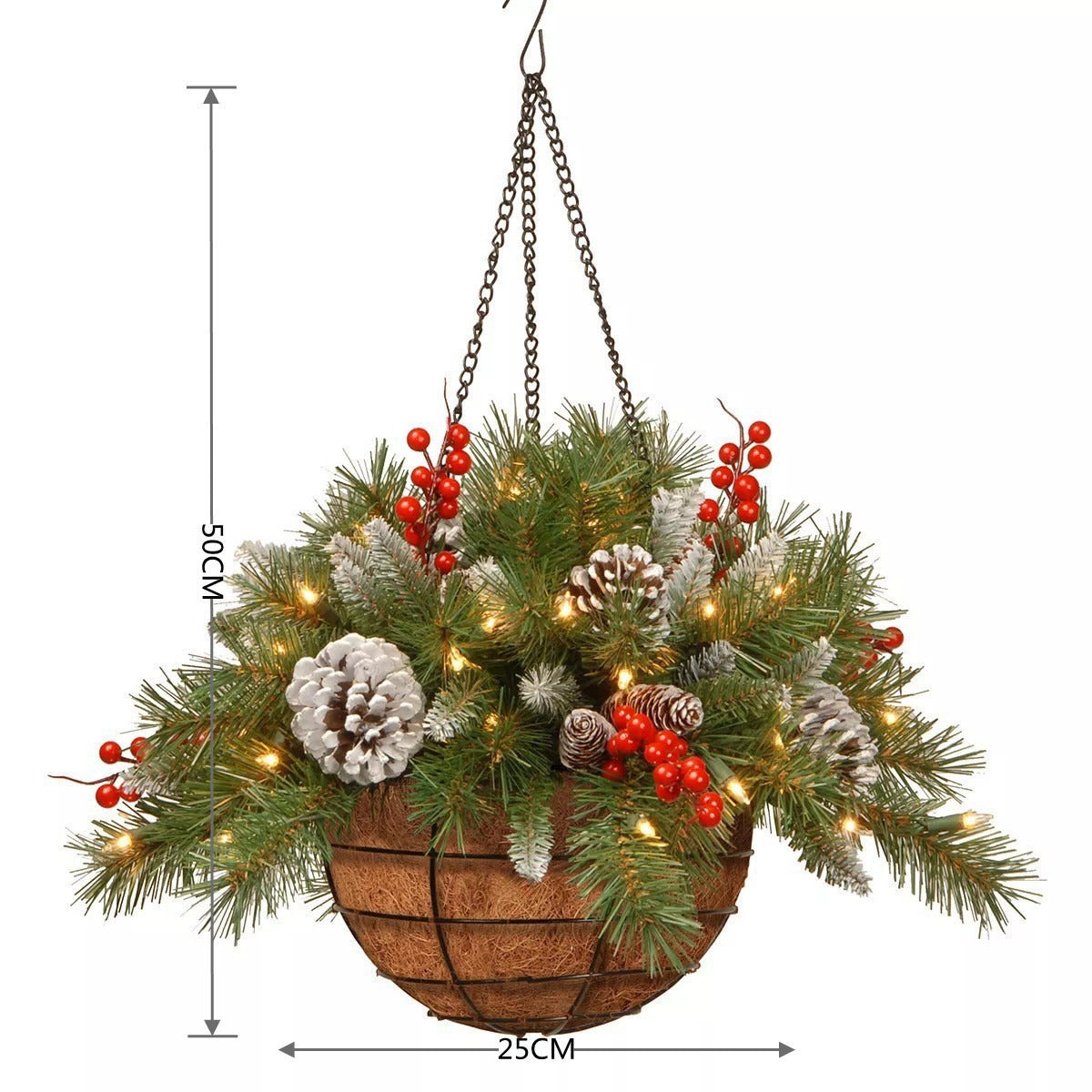 🎄Christmas Promotion 50% OFF🔥Pre-Lit Artificial Christmas Hanging Basket
