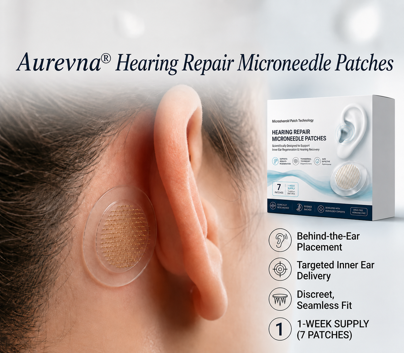 Aurevna® Hearing Repair Microneedle Patches