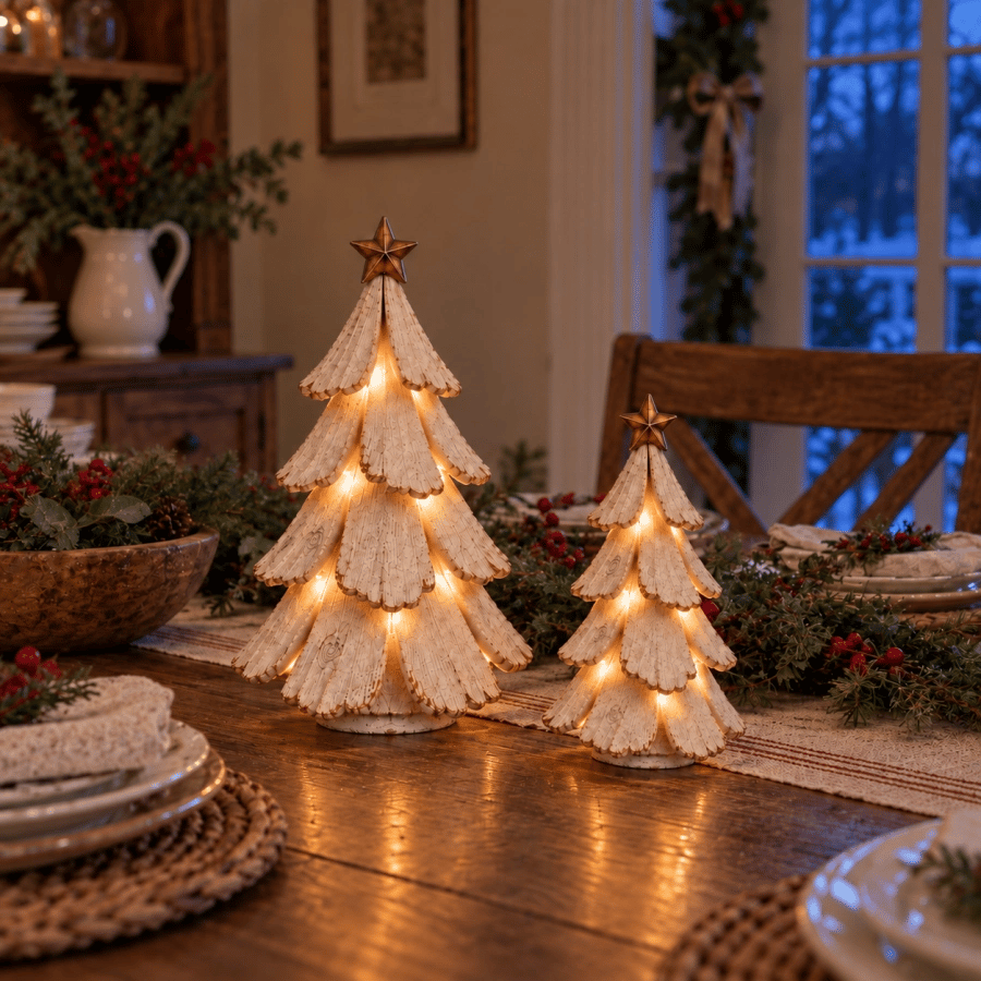 🎄Vintage Lighted Christmas Tree Figurine
